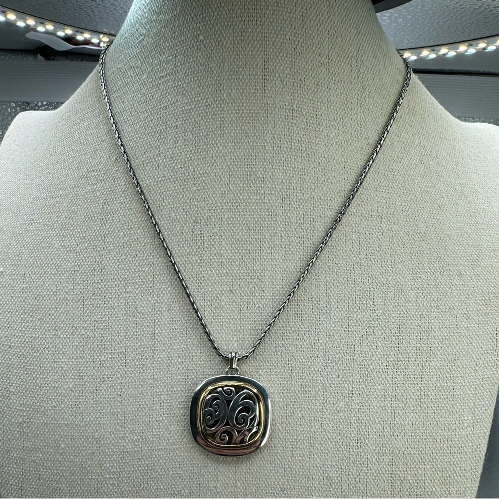 Brighton Spin Master Silver‎ Tone Reversible Necklace